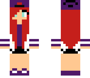 purple redhead girl