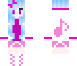 edited pink and blue music girl