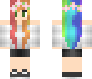 rainbow hair girl skin