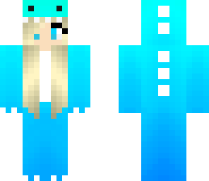 blue ombre dino girl