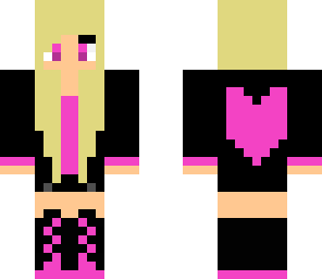 pink and black heart girl