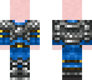 blue armor statue