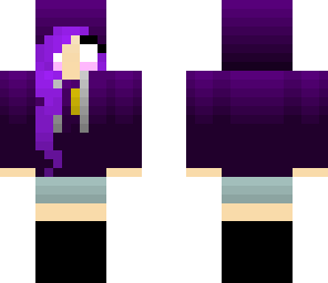 purple girl with a hoodie