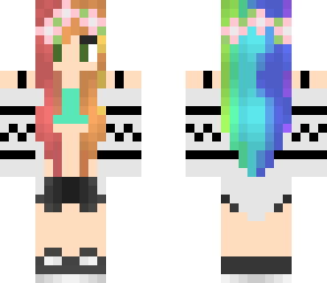 rainbow hair summer girl