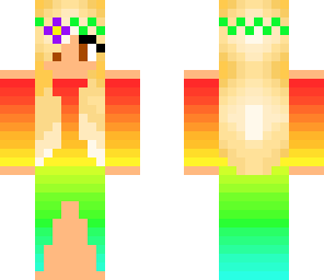 blonde rainbow dress