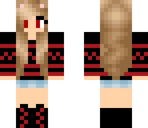red and black cat girl