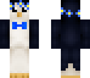 classy penguin with flower crown