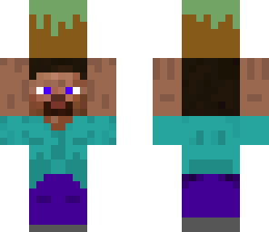 steve holding a grass block