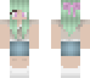 vintage girl skin with mint hair