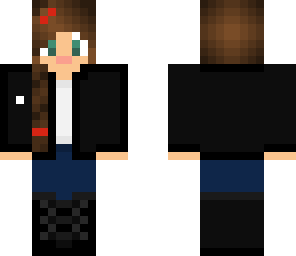 braided girl with leather jacket