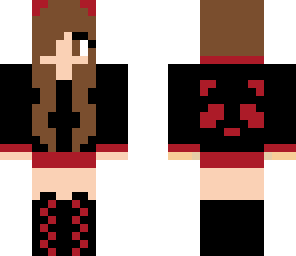 red and black panda girl