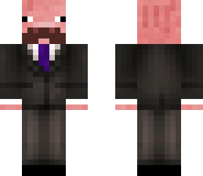 pig suit moustache