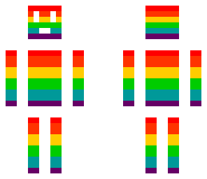 white and rainbow guy