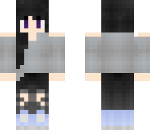 black hair with violet eyes