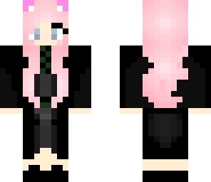 slytherin girl with pink hair and cat ears