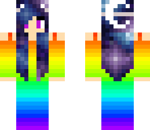 galaxy rainbow girl with cat ears