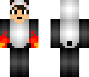 panda onesie with headphones and fire