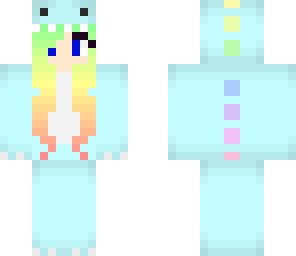 rainbow hair blue dino