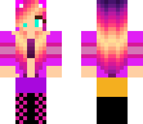 pretty edited pink girl with kitty ears