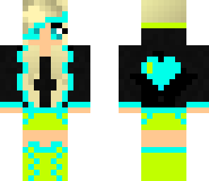 edit of cute blue andd green girl skin
