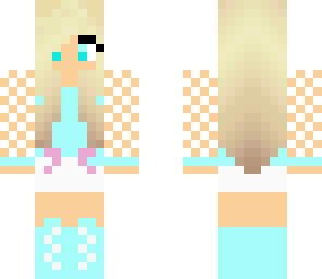 cute pink streaks and blue girl