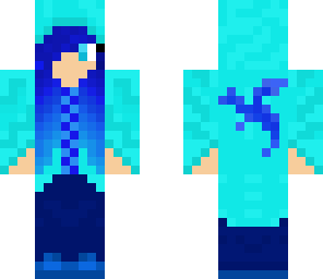 blue girl with a cloak