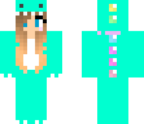 mint blue dino gurl