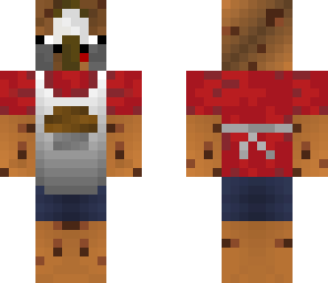 muffin with gas mask red shirt
