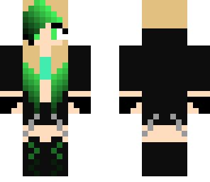 edit of green biker girl