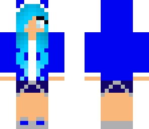 blue hodded girl