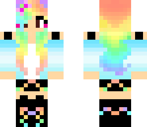 pastel rainbow hipster girl