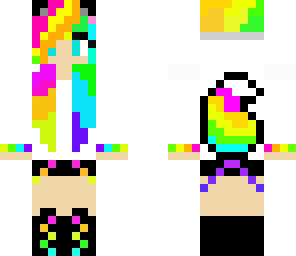 neon rainbow fox girl