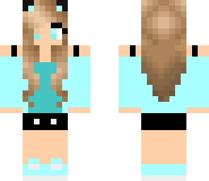 pastel blue cat girl