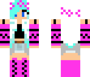cute blue haired flower girl
