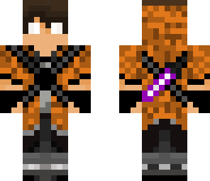 herobrine jedi orange camo w purple lightsaber