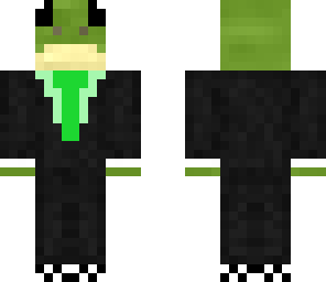 frog in a suit with a green tie