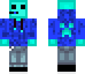 blue slime with hoodie