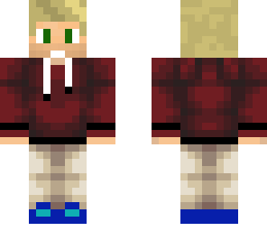 blonde boy blue shoes green eyes