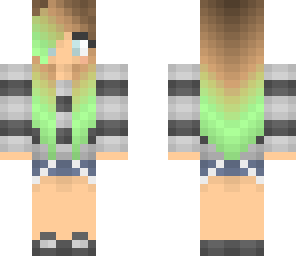 brown and green ombre girl
