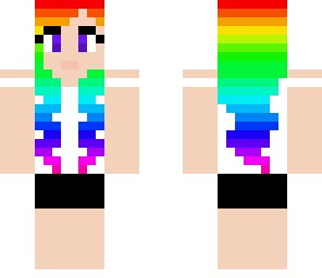 bright rainbow hair girl