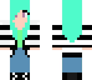 neon mint green girl
