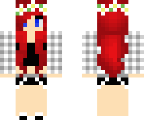 red head girl with small face under head