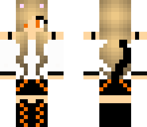 cat girl with orange eyes