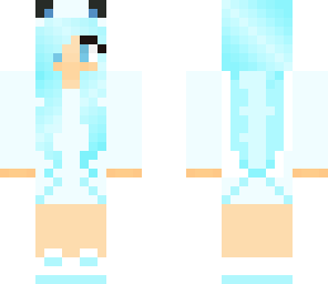 white and blue cat girl