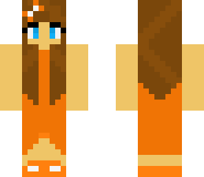 girl in an orange dress