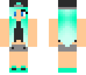 cute tomboy with auqua hair