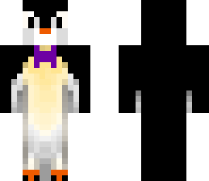 penguin in a purple bow tie