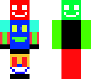 happy minecraft skin with 2 heads 3