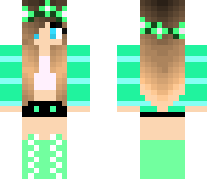 edited version of minty green girl