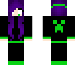 purple haired herobrine girl
